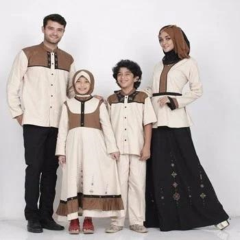 Baju Muslim Keluarga Motif Dwiwarna