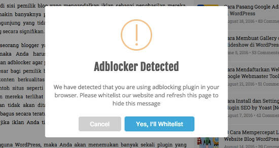 Pasang adblocker